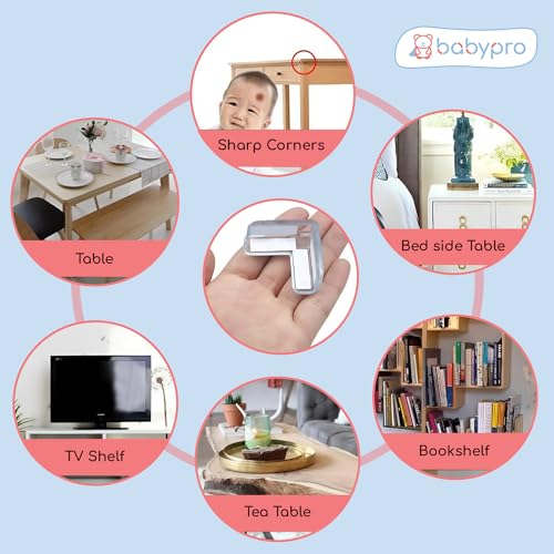 Image of BabyPro Silicone Corner Guard with Strong Adhesive, Set of 8 | for Furniture Protection, BPA Free Non Toxic, for Bed & Table Corners