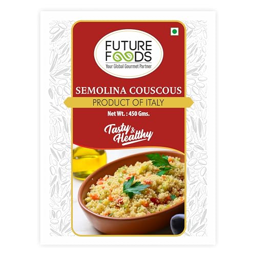 Image of Future Foods Semolina Couscous 450g (Pack of 2) | Mild and Neutral Taste | Light and Fluffy Texture | Good Fiber Source | with Multiple Health Benefits | Helps Lower Cholesterol