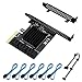 Produktbild BEYIMEI PCI-E 4X zu 6-Port SATA3.0 Erweiterungskarte,6 Gbit/s SATA 3.0 PCIe-Karte,PCIe zu SATA-Controller-Erweiterungskarte (ASM1166)