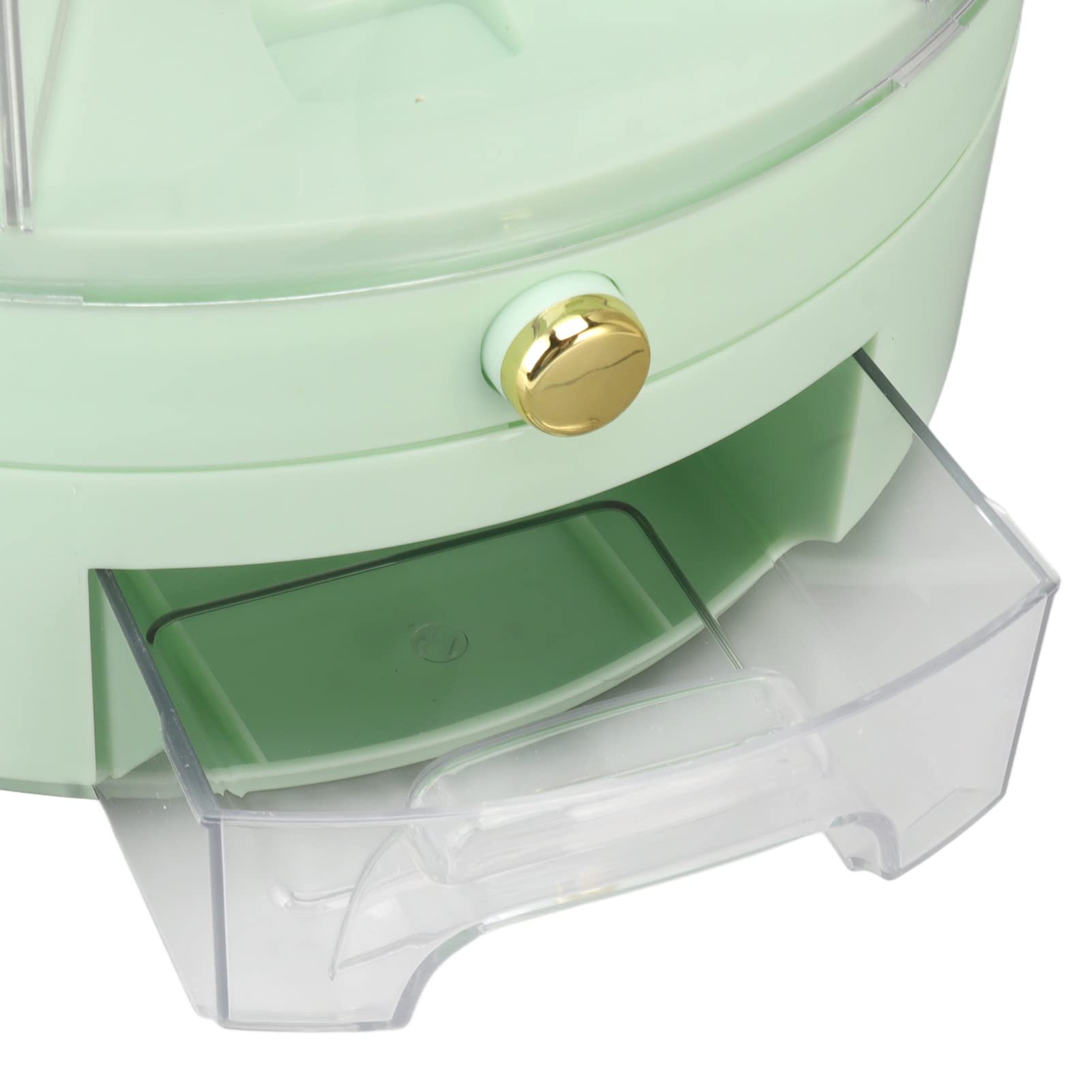 Dyspenser do ryżu, 6 Grid 6KG 360 Degree Rotatable Grain Container Dry Food Dispenser with Lid, Individual Button, Clear Cereal Dispenser Bucket for Home Kitchen Pantry Soybean (Zielony)