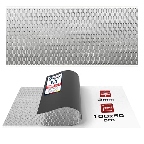 HASKYY Selbstklebende Isolierung Dämmung 0,5m² 500x1000x2mm Schalldämmung Alubutyl Auto Butylkautschuk Vibrodamping