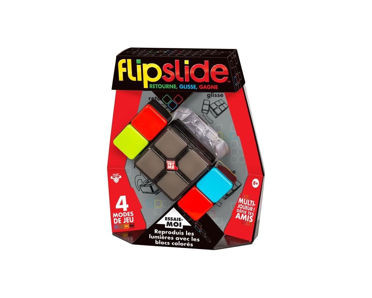 Moose Gry-FLIPSLIDE-WRÓCI, Ślizgaj się, WIN Odtwarzaj światła z kolorowymi klockami. 4 tryby gry. Multiplayer Rzuć wyzwanie znajomym, 25251