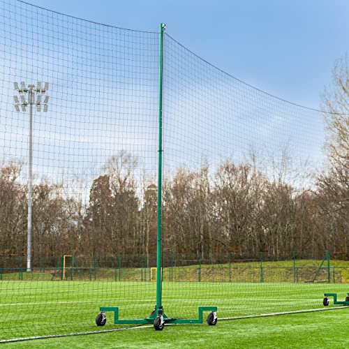 FORZA 360 Mobile Ball Stop - 3.7M/6.1M High | Portable Ball Stop Post & Net System + 360° Wheels | Strong & UV Treated Netting | Football, Cricket Ball, Hockey Ball Stop (10m L x 6m H, 120mm Mesh Net)