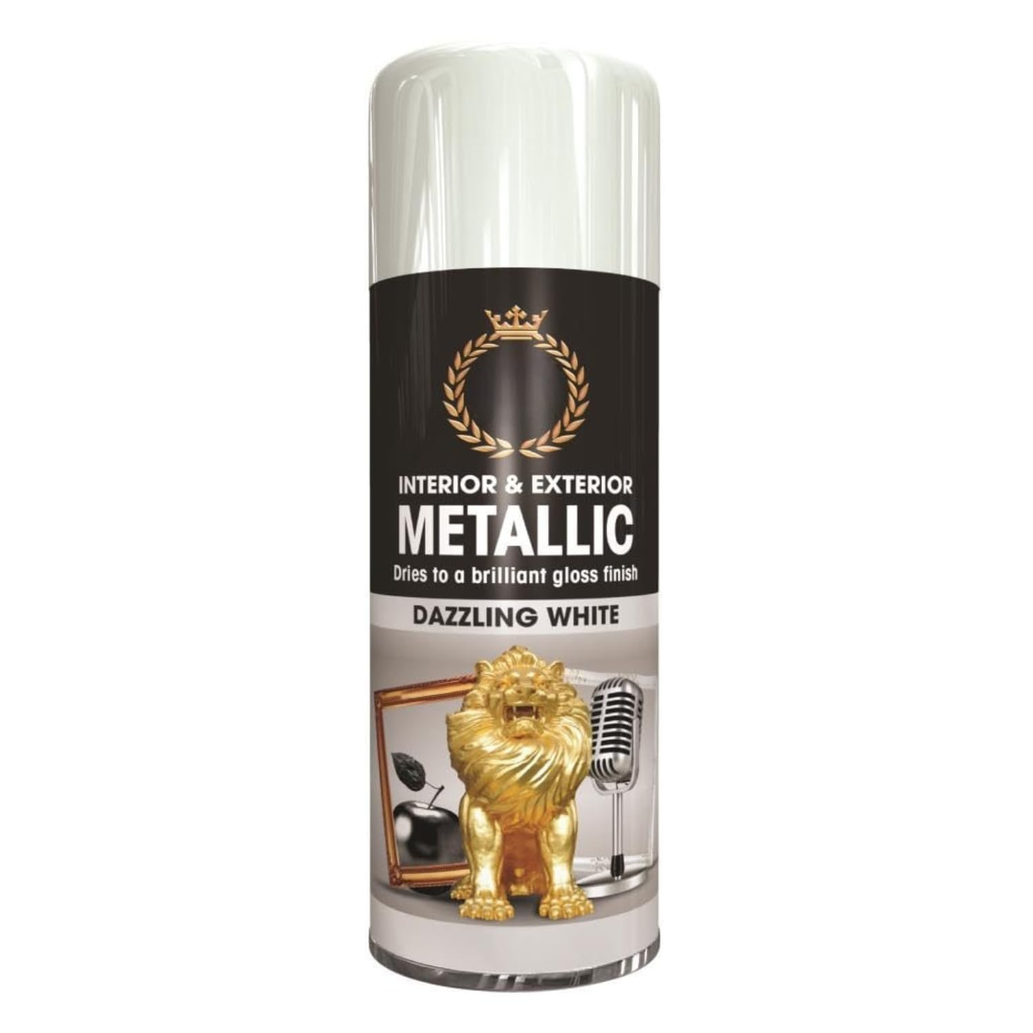 Inspired Essentials Dazzling White Metallic Spray Paint 400Ml Multi-Purpose Use, Spray For Metal And Wooden Furniture, Ornaments, Decorative Items And Much More For Interior & Exterior (1, )