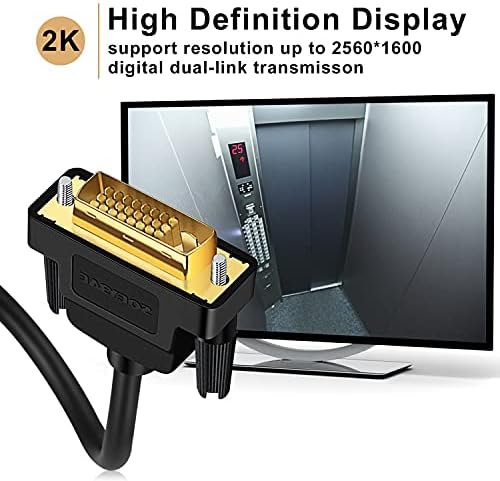 SOEYBAE DVI to DVI Cable 3M, DVI-D Cable 24+1 Support High Resolution 2560x1600 for DVD, HDTV Black
