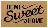 OLANLY Front Door Mat, Low Profile Doormat, Stain and Fade Resistant, Easy to Clean, for Indoor and Outdoor Entrances, Patio Porch or Entryway, Brown (30x17 Inch, Home Sweet Home)
