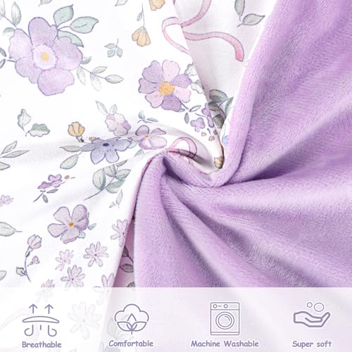 Image of SWESEN Newborn Lounger Cover, 1 Pack Soft Removable Slipcovers for Infant Lounger, Cozy Baby Lounger Cover for Boys and Girls, Covers Only, Purple Floral