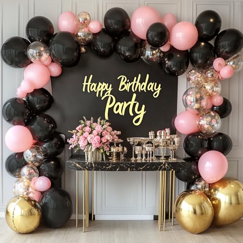 RUBFAC 135pcs Black Balloons Different Sizes 18 12 10 5 Inch for Garland Arch, Latex Balloon for Halloween Party Birthday Wedding Decorations - Image 7