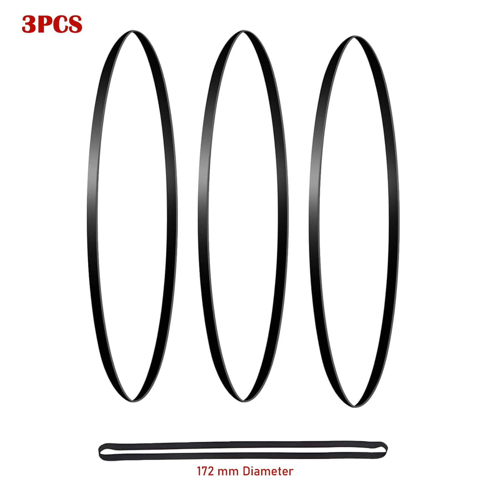 3 Pieces Turntable Belt Different Specifications Machine Recorder Rubber Belt for Repair Replacement Maintenance Most Kinds of Belt-Driven Turntables - Image 2