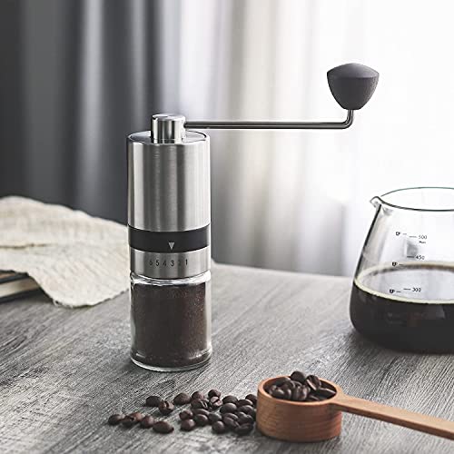 Vzaahu manuelle kaffeemühle Mit CNC-Edelstahl Kegelmahlwerk | Kaffeemühle Hand - Kaffeemühle Mechanisch | 6 Einstellbare… – Bild 7