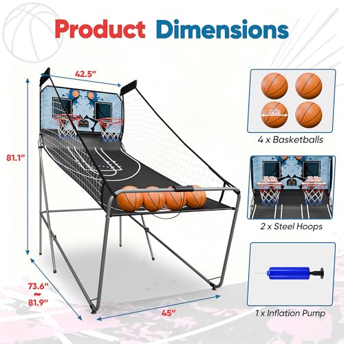 image for Nova Microdermabrasion Foldable Indoor Basketball Arcade Game Double S