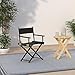 Casual Home Director's Chair ,Black Frame/Black Canvas,18