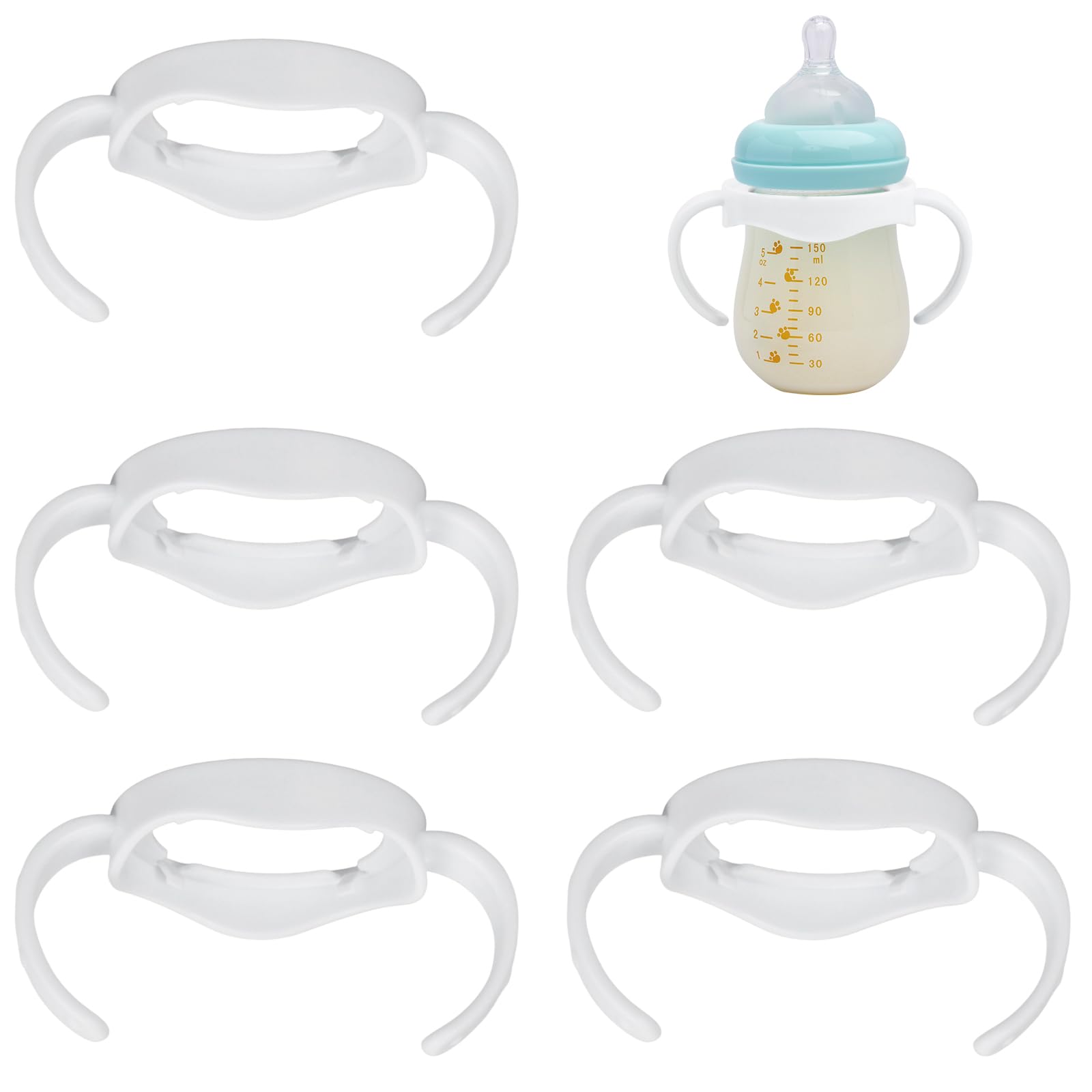Manici Per Biberon In Silicone - 2 Pezzi, Facili Da Installare, Impugnatura Sicura Per Neonati - Foto 6