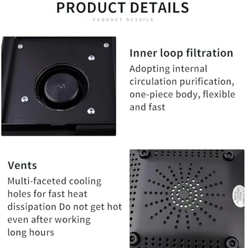 Portable Mini Smoke Absorber with LED Light - Efficient Fume Extractor for Nail Dust, Soldering & Grinding - Compact Vacuum Cleaner for Dust Collection & Odor Removal