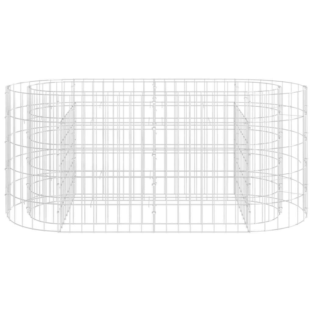 Gabionen-Hochbeet aus verzinktem Eisen 120 x 50 x 50 cm, silberner Pflanzkübel für Garten, Terrasse, Balkon, Blumen, Kräuter und Gemüse, robuster Außenbereich