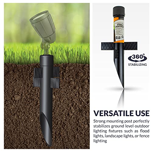 Newhouse Lighting Mpost17 2.5-Inch Outdoor Mounting Post With Cap And Stabilizing Wings For Landscape Flood Lights, Black, 17.63 #TOP4