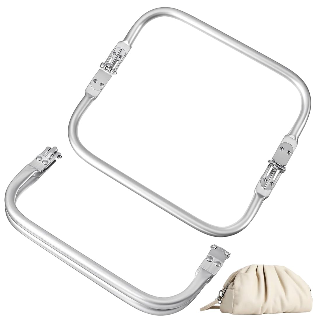 2PCS Marco De Bolsillo, 25Mm Asas Para Bolsos Crochet, Tipo U Boquillas Para Bolsos, Cierres Para Bolsos, Cierre Bolso, Marco De Aluminio Para Bolsos, Cierres De Bolso De Ganchillo En Aluminio