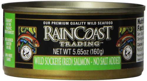 RainCoast Wild Sockeye Salmon, No Salt Added, 5.65 Ounce