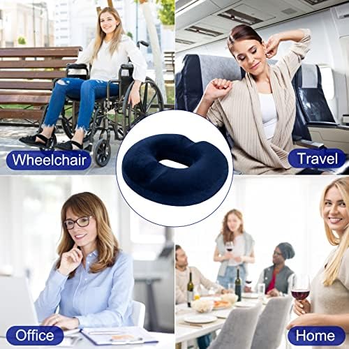 LITSPOT Donut Cushion Orthopedic Ring Memory Foam for Relief of Haemorrhoids and Cushion Coccyx Pain Post Natal and Post Surgery Pain ReliefSuitable for Wheelchair Car Seat Office OutdoorDark Blue