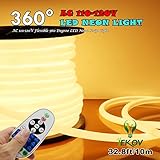 [Upgrade] 360° LED NEON Light, IEKOV™ AC 110-120V Flexible 360 Degree LED Neon Strip Lights, Dimmabl