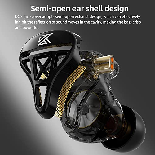 Image of Yinyoo Inyoo Kz Dqs Wired Earbuds, Metal Dynamic Hifi In Ear Monitor Headphone Semi-Open Earphone, Music Travel Sports Game Deep Bass Earphone With Detachable Cables