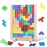 ZHMY Wooden Russian Blocks Puzzle,3D Transparent Brain Teaser Toys, Stacking Puzzle Toy Tetris for Kids Intelligence Game Montessori Toys for 3 4 5 6 7 Years Old Boys Girls