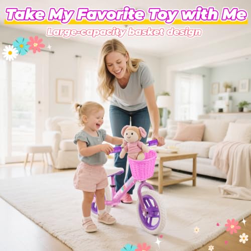 Image of Toddler Balance Bike for 2-5 Year Old,Kids Balance Bike with Fender,Kids Bicycle for 2 3 4 5 Years Old Boy Girl Birthday Christmas Toy Gift,Adjustable Seat /Handlebar,Flat-Free LED Tires,10Min Assembly