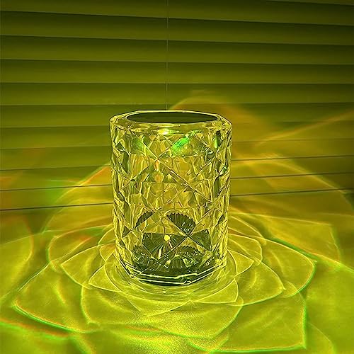 Leroxo Portable Crystal Table Lamp,16 Color Touch Control Rechargeable Lamp,Acrylic Remote Control Crystal Bedside Lamp,Night Light,Room Decor Desk Lamp,Bedroom,Living Room,Kitchen,Dining Room Lamp #TOP5