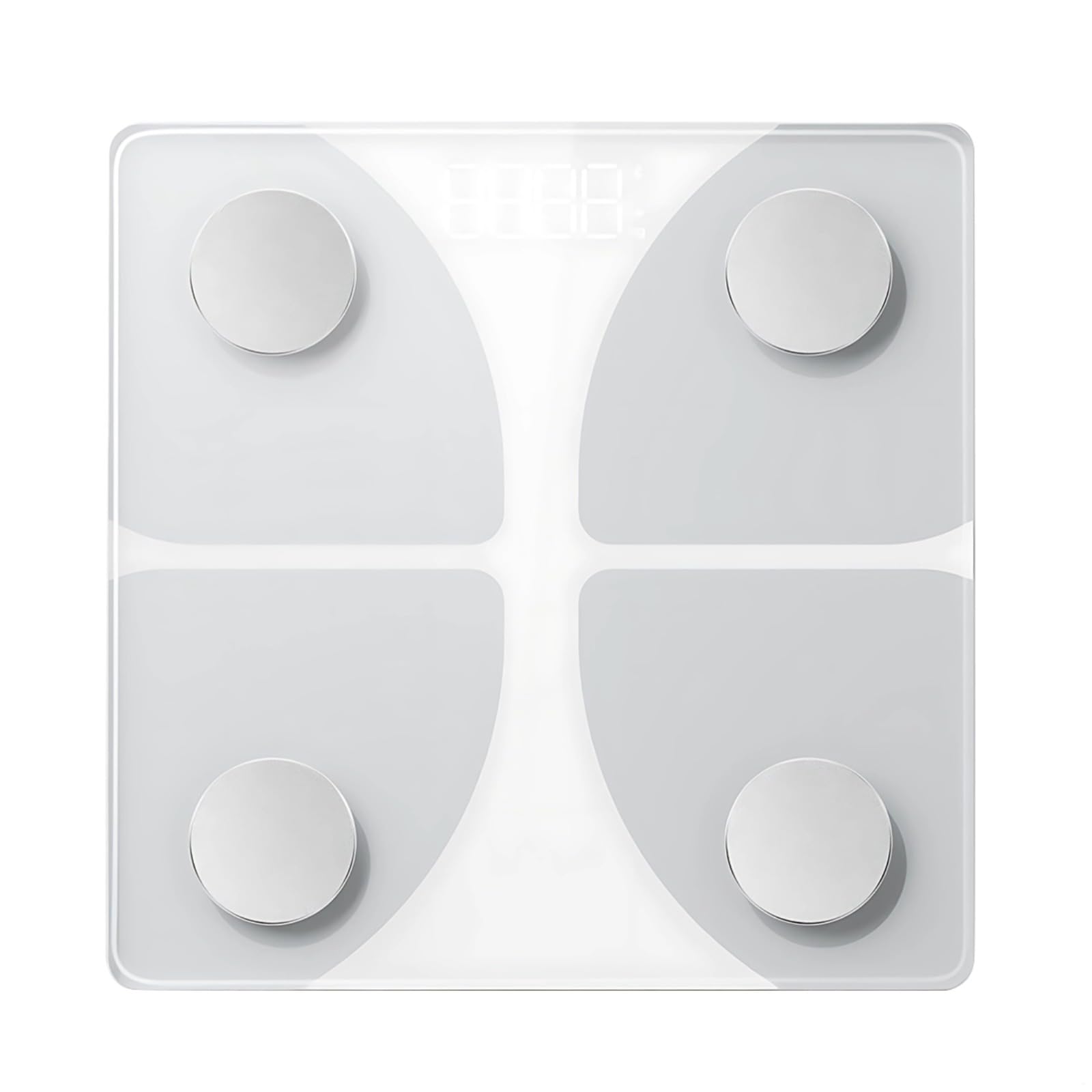 Smart Scale - Báscula de baño de grasa corporal con 24 datos informativos, báscula digital de peso corporal, 10.2 x 10.2 pulgadas, pantalla LED, funciona con pilas
