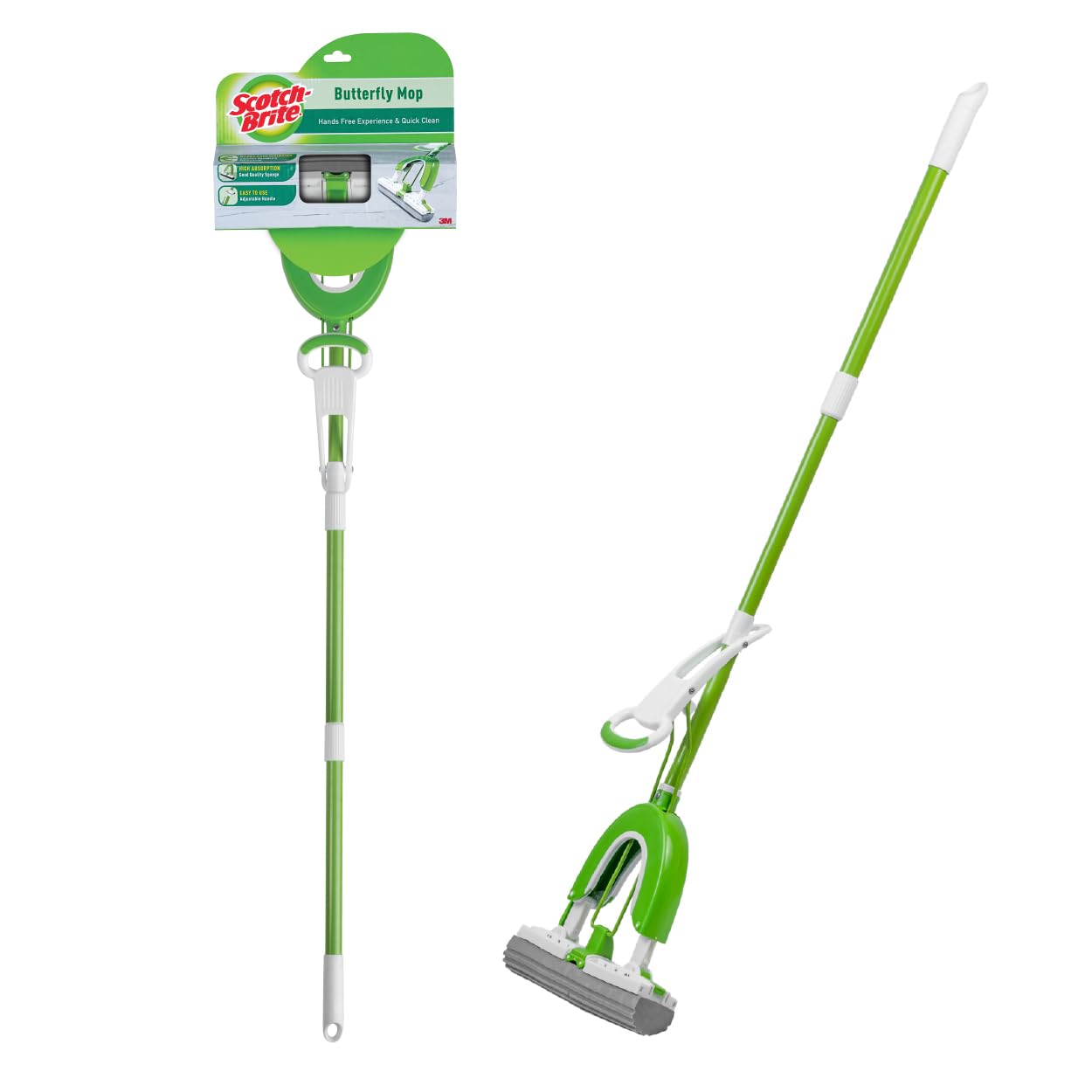 Scotch-Brite Butterfly Plastic Mop and Refill Combo (Green)