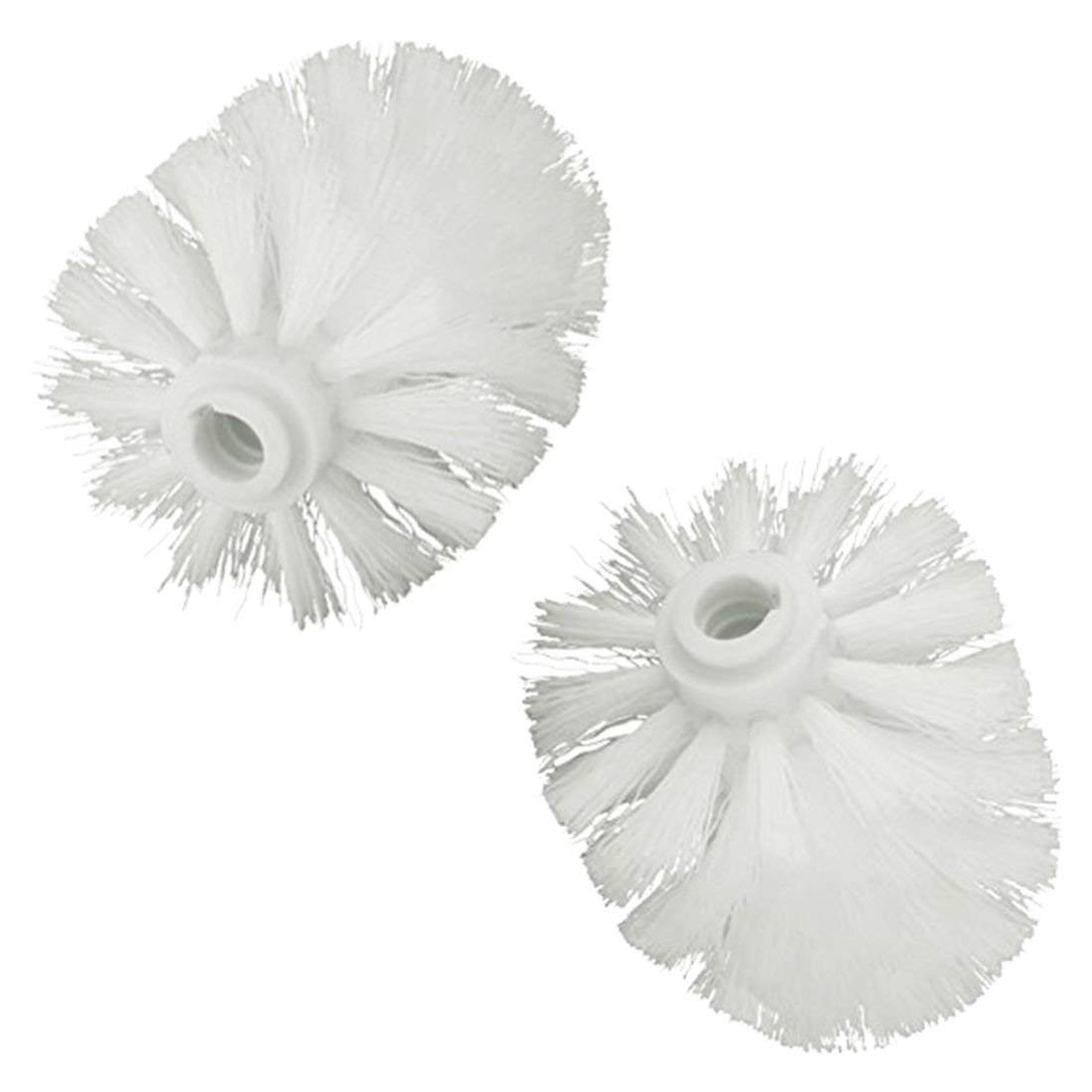 Carry stone Replacement Spare Bathroom Accessory Plain Plastic Toilet Cleaning Brushes Head Holders Durabletoilet Brushes White (2x White Heads)