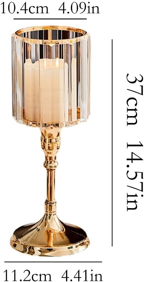 candle-holder Crystal Glass Electroplating Alloy Candlestick Romantic Candlelight Dinner Props Home Simple Decoration Candlestick Send Candles candlestick(Small)