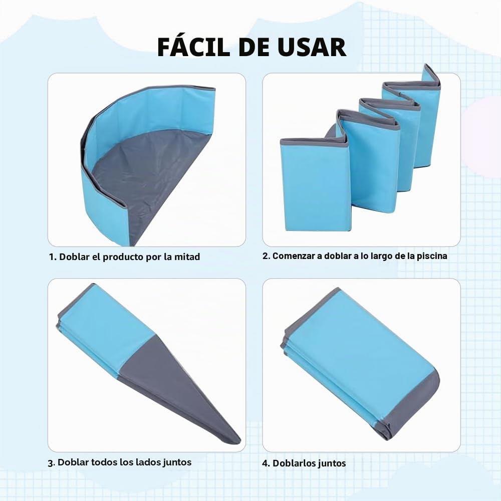 Piscina de bolas plegable de 80 cm para niños, niñas, jóvenes, guardería, portátil, para perros, gatos, interior y exterior, bolas no incluidas (azul)
