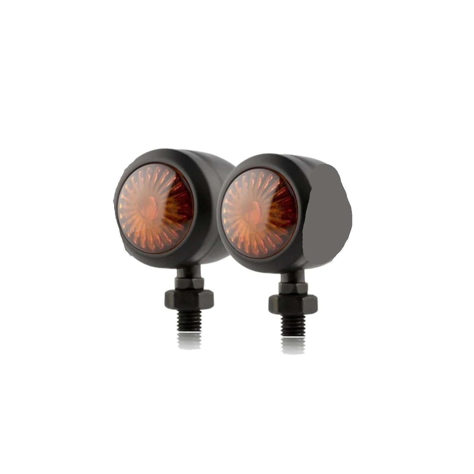 Indicatore Direzione Anteriore per Bobber per Chopper Moto Indicatore Direzione Luci Lampeggianti 12V 10mm Lampadina Lampeggiante(2PCS Black)