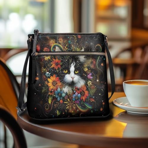 Image of Leather Purses for Women, Leather Hobo Bags for Women Travel Sling Purse Triple Zippered Pockets Shoulder Bag