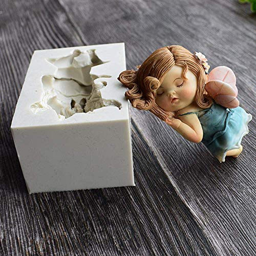 LSY Flor de hadas molde de silicona chocolate fondant bebé ángel jabón decoración de...