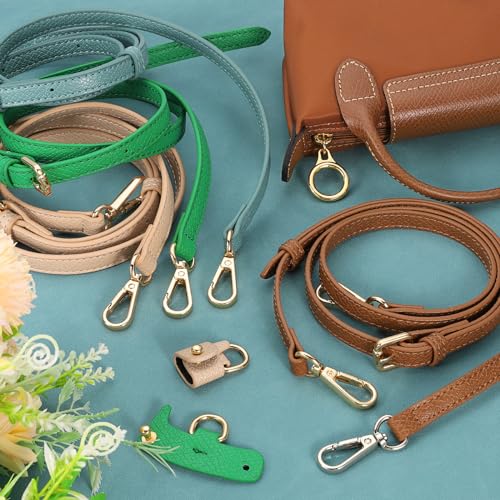 Image of uxcell Leather Bag Strap Replacement Adjustable Crossbody Bag Straps Conversion for Shoulder Bag Handbag Purse, Pink, Silver Buckle