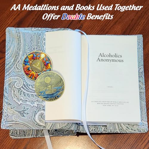 Image of Delicate Sunflower 2 Month Sobriety Coin - One Day at A Time 60 Day AA Sobriety Chip - Recovery Butterfly NA AA Chips and Medallions - 1-40 Years Living Clean Alcoholics Anonymous Gifts for Men Women