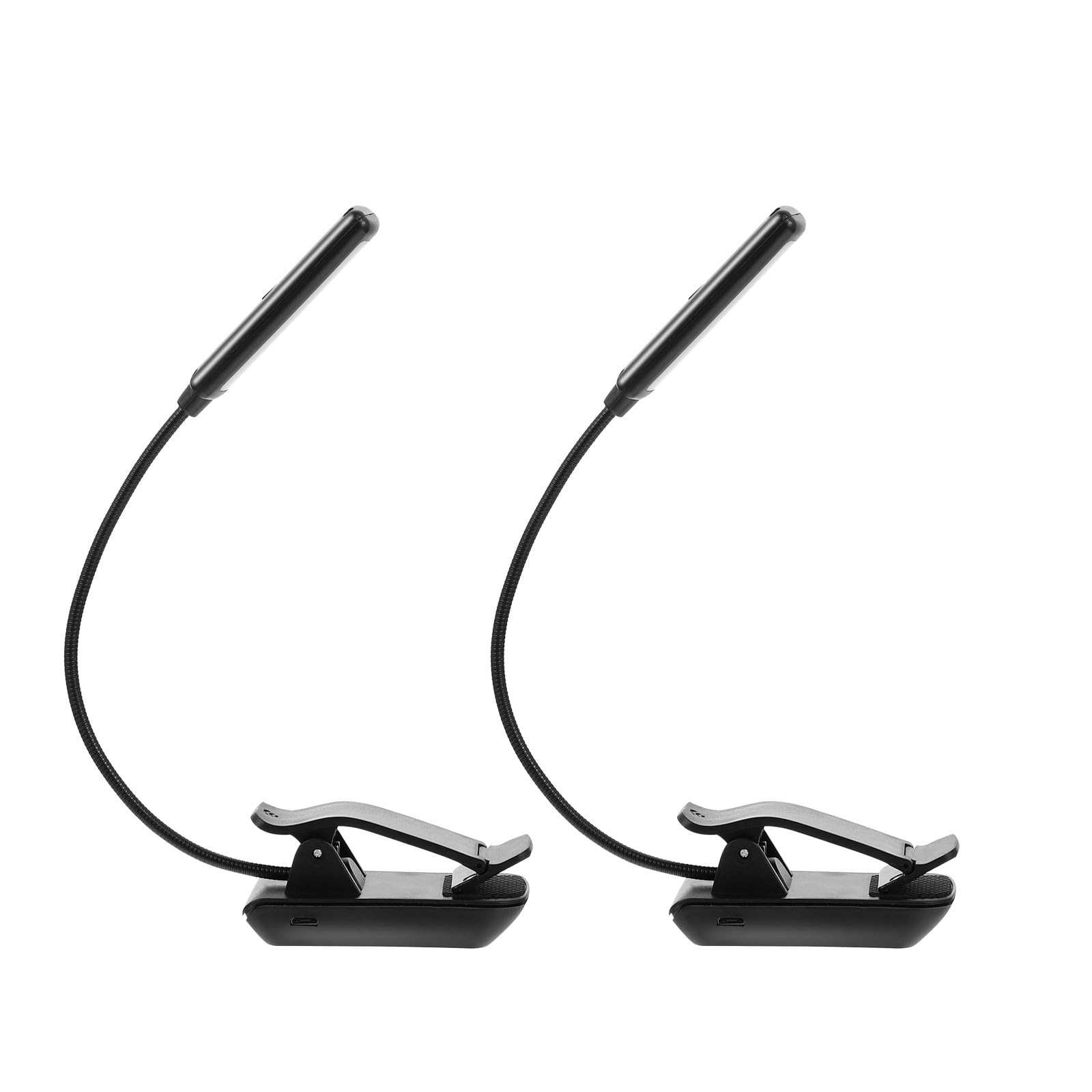 GLEAVI Lot de 2 Lampes de Lecture à LED Rechargeables Noires Pince Réglable Lumière Uniforme pour Partitions Musicales Piano et Lecture Lampe à Clip Pratique pour Bureau et Maison
