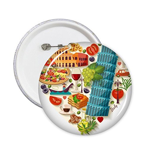 Badge rond Italie XXL à épingle pour identifier facilement vos bagages et sacs