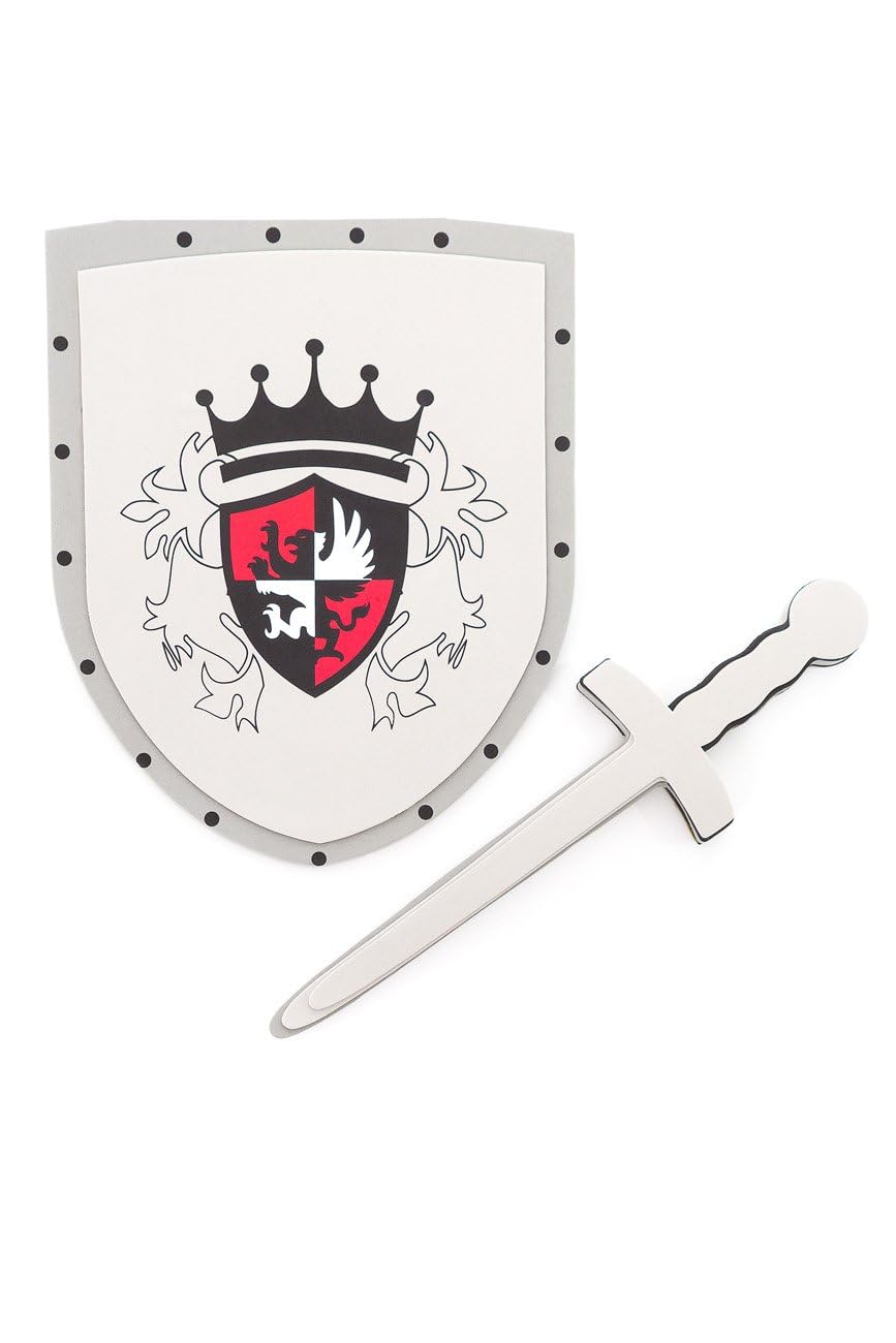 Little Adventures Foam Pretend Play Toy Sheild & Sword Set (Red Knight)