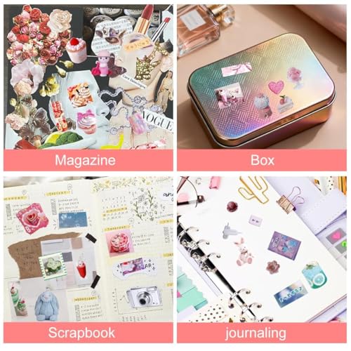 Image of ZURATO 30 Sheet Japanese Comic Style Sticker Book for Journaling, Kawaii Manga Scrapbook Stickers for DIY Crafts, Planner, Diary, Bullet Journal & Decoration (Pink 650+ Sticker)