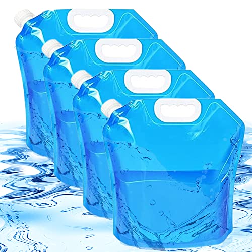 HUREDF Bidón de agua plegable, 4 unidades, plegable, 10 l, bidón de agua plegable, 10 l de agua potable, bidón de agua plegable para camping al aire libre, senderismo, portátil Cover