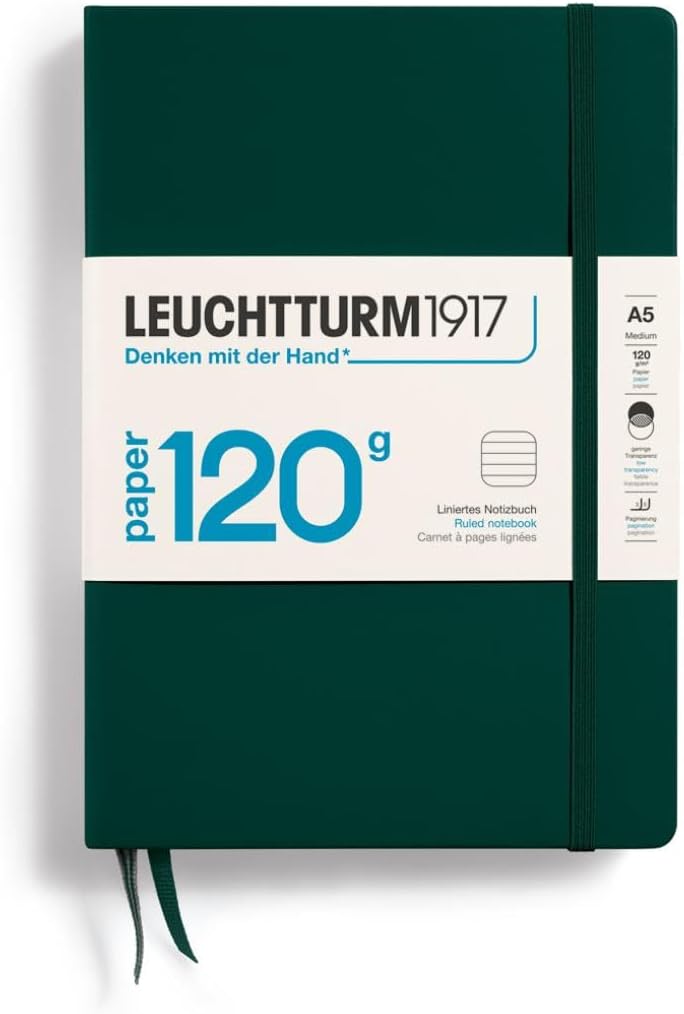 LEUCHTTURM1917 A5 Medium Ruled Notebook – 120G Special Edition, Forest Green LEUCHTTURM1917 A5 Medium Ruled Notebook – 120G Special Edition, Forest Green
