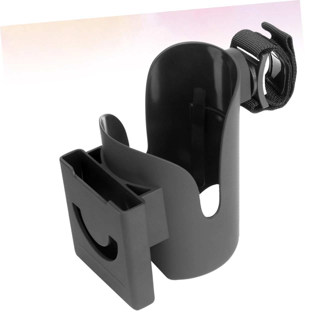 Abaodam Portabicchiere per Passeggino 2 in 1 Porta Cellulare in Abs Leggero e Portatile per Passeggino Nero