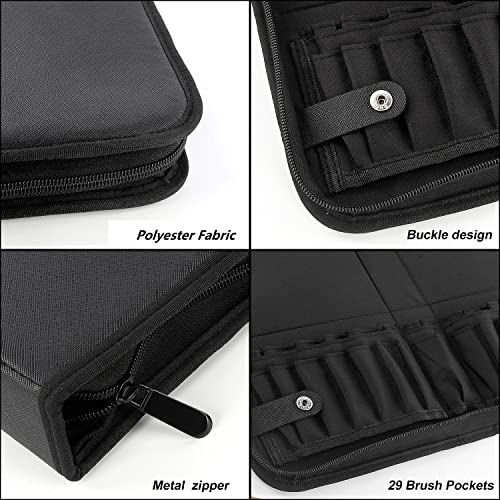 Discoball Makeup Brush Bag Foldable Make up Brush Pouch Artist Brush Case Travel Brushes Holder Professional Makeup Brush Handbag for Travel & Home (Brushes not Included) - Image 4