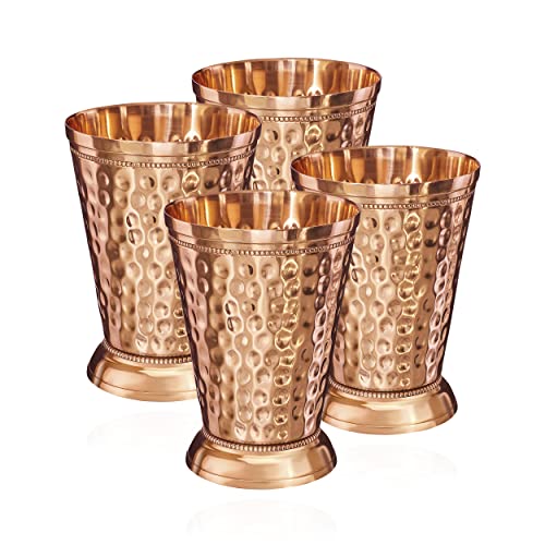 NKlaus 4 x 155 g copper cups pure copper (100%) goblet Moscow Mule 350 ml 11263, Pack of 4