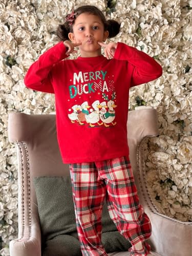 Image of Nap Chief Kids Cotton Full Sleeves Printed T-Shirt & Checkered Pyjama Set for Sleepwear, Night Suit for Boys & Girls