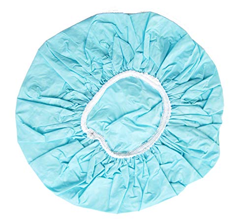 Blue Shower Cap for Men or Women for Regular hair or all Hair Lengths Circules primts