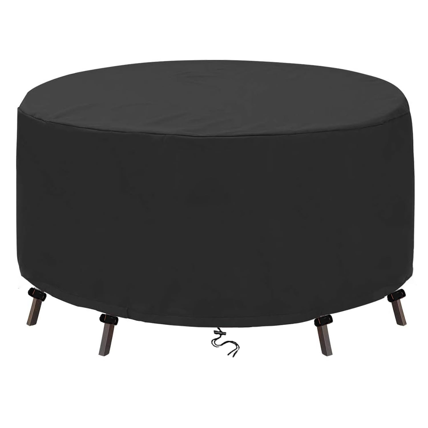 Round Outdoor Table Cover Waterproof Round Patio Furniture Covers 600D Patio Table Cover for Table and Chair Sets Rainproof & Windproof Patio Cover 120
